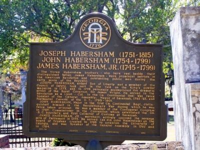 Joseph, John and James Habersham Marker. Click for full size. Joseph, John and James Habersham Marker image. Click for full size.