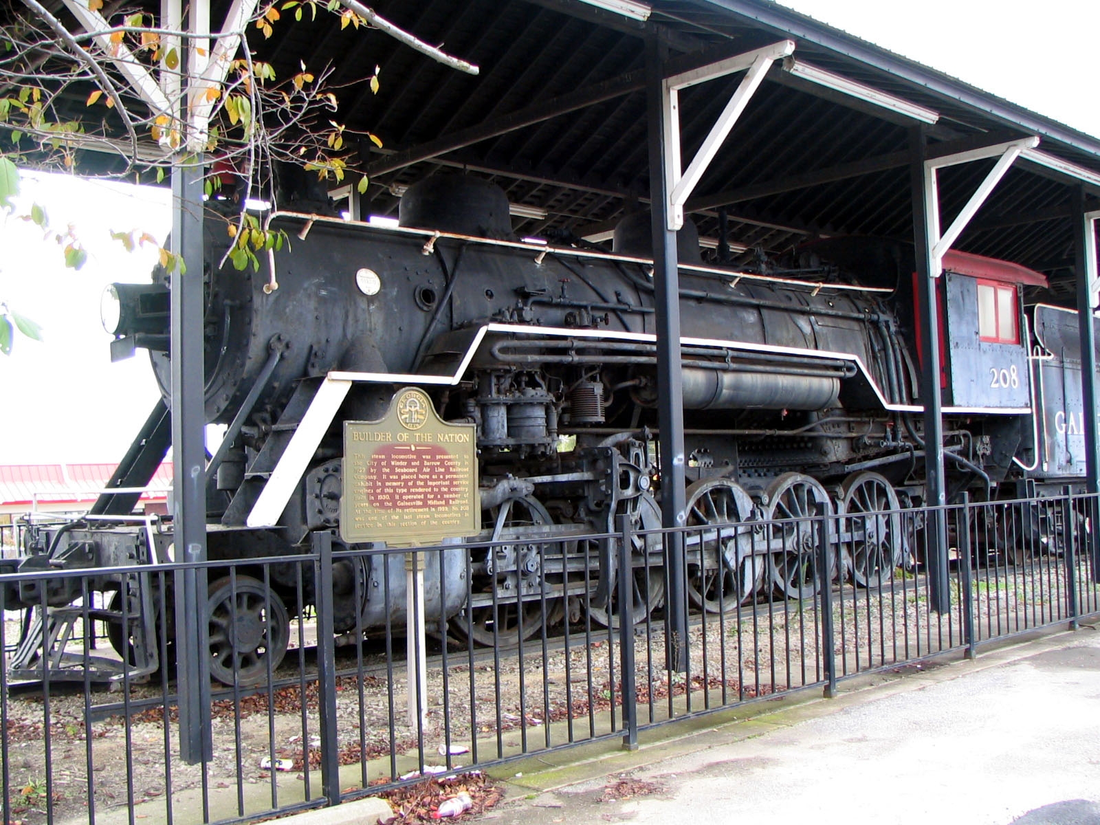 Builder of the Nation Marker and Engine No. 208