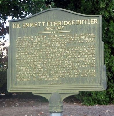 Dr. Emmett Ethridge Butler Marker image. Click for full size.