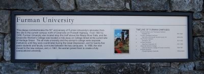 Furman University Marker. Click for full size. Furman University Marker image. Click for full size.