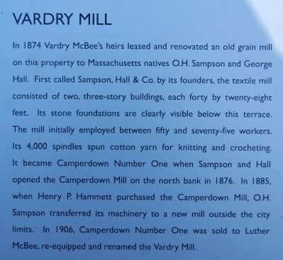Old Mill Ruins Marker - Vardry Mill. Click for full size. Old Mill Ruins Marker - Vardry Mill image. Click for full size.