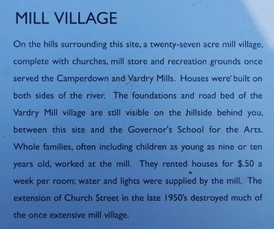 Old Mill Ruins Marker - Mill Village. Click for full size. Old Mill Ruins Marker - Mill Village image. Click for full size.