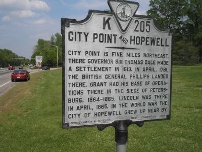 City Point and Hopewell Marker image. Click for full size.