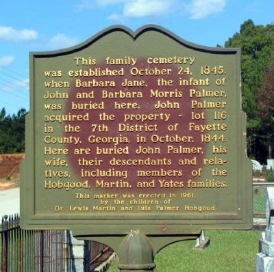 Palmer Family Cemetery Marker image. Click for full size.