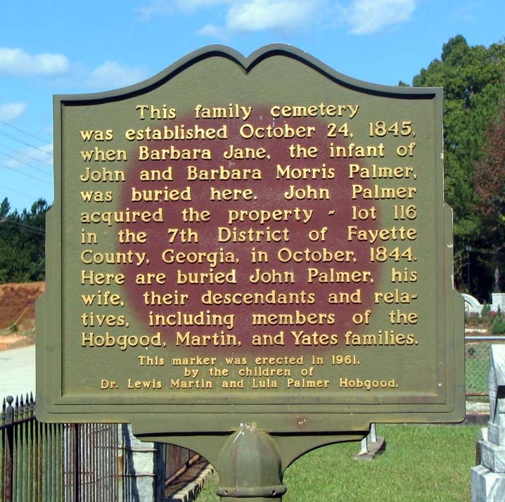 Palmer Family Cemetery Marker