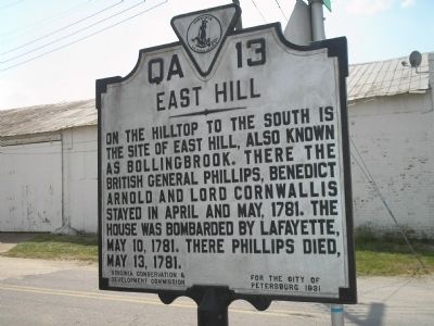 East Hill Marker. Click for full size. East Hill Marker image. Click for full size.