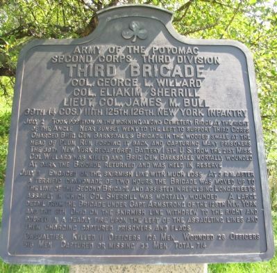 Third (Willard's) Brigade Tablet. Click for full size. Third (Willard's) Brigade Tablet image. Click for full size.