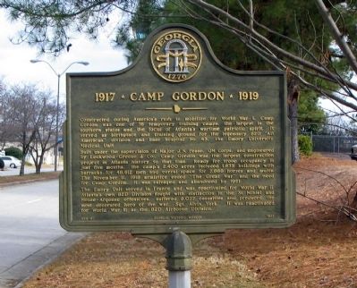 1917 * Camp Gordon * 1919 Marker image. Click for full size.