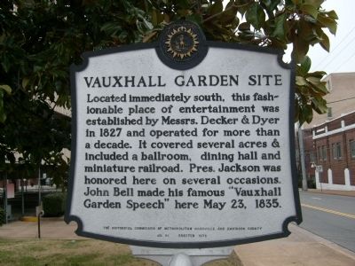 Vauxhall Garden Site Marker image. Click for full size.