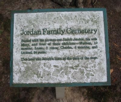 Jordan Family Cemetery Marker image. Click for full size.