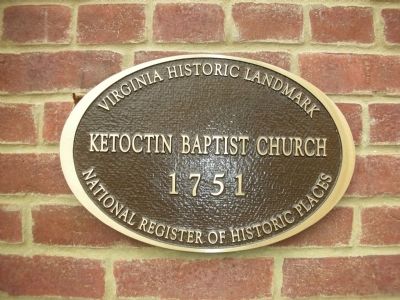 Ketoctin Baptist Church Marker. Click for full size. Ketoctin Baptist Church Marker image. Click for full size.