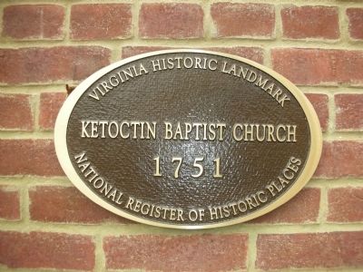 Ketoctin Baptist Church Marker image. Click for full size.