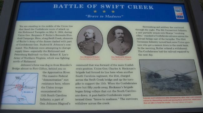 Battle of Swift Creek Marker image. Click for full size.