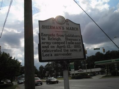 Marker on S Brightleaf Blvd image. Click for full size.