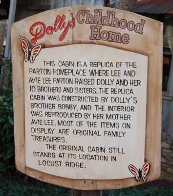 Dolly's Childhood Home Marker image. Click for full size.