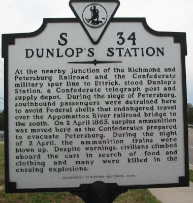 Dunlop's Station Marker image. Click for full size.