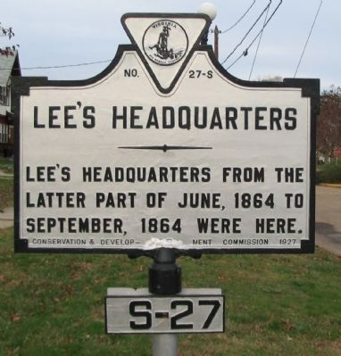 Lee's Headquarters Marker. Click for full size. Lee's Headquarters Marker image. Click for full size.