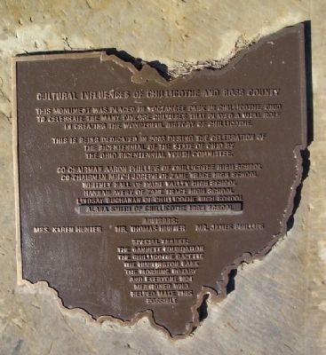 Cultural Influences Dedication and Sponsor Marker. Click for full size. Cultural Influences Dedication and Sponsor Marker image. Click for full size.