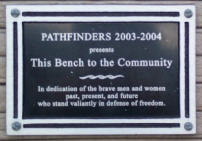 Pathfinders Bench Marker. Click for full size. Pathfinders Bench Marker image. Click for full size.