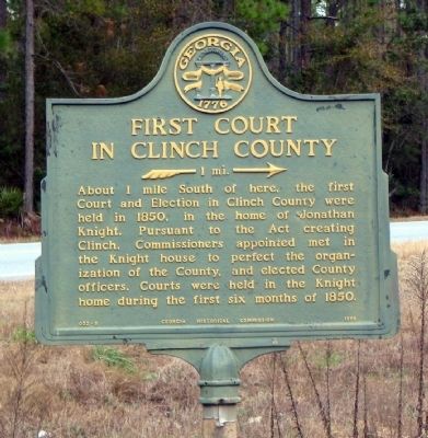 First Court in Clinch County Marker image. Click for full size.