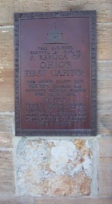 A Replica of Ohio's First Capitol Marker and Stone image. Click for full size.
