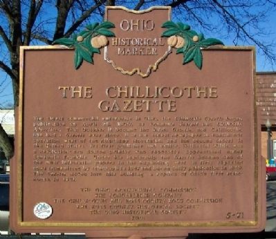 The Chillicothe Gazette Marker image. Click for full size.