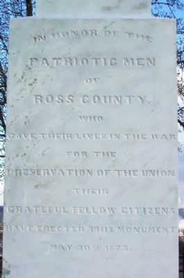 Ross County Civil War Memorial Dedication (West Face) image. Click for full size.