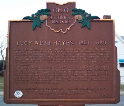 Lucy Webb Hayes, 1831 - 1889 Marker (Side B) image. Click for full size.