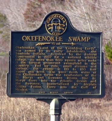 Okefenokee Swamp Marker image. Click for full size.