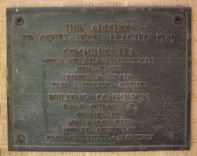 Court House Addition Marker. Click for full size. Court House Addition Marker image. Click for full size.