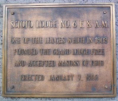 Scioto Lodge No. 6 F. & A. M. Marker image. Click for full size.