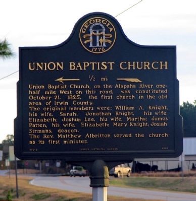 Union Baptist Church Marker image. Click for full size.