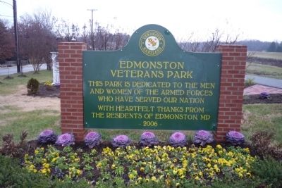 Edmonston Veterans Park Marker. Click for full size. Edmonston Veterans Park Marker image. Click for full size.