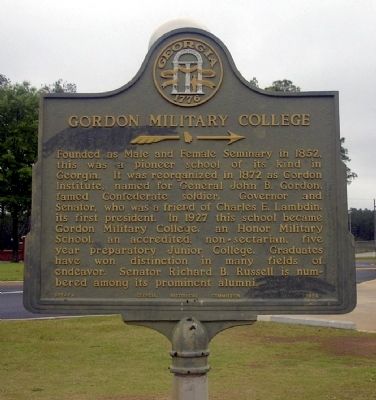 Gordon Military College Marker image. Click for full size.