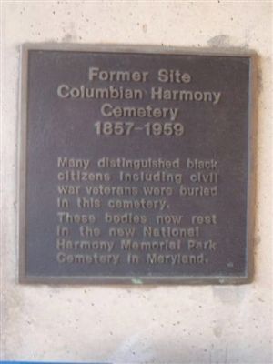 Former Site, Columbian Harmony Cemetery Marker image. Click for full size.