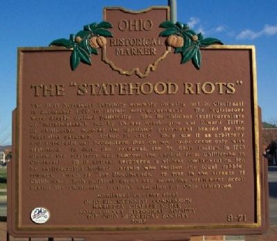 The "Statehood Riots" Marker (Side A) image. Click for full size.