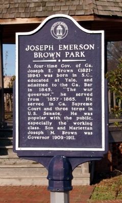 Joseph Emerson Brown Park Marker image. Click for full size.