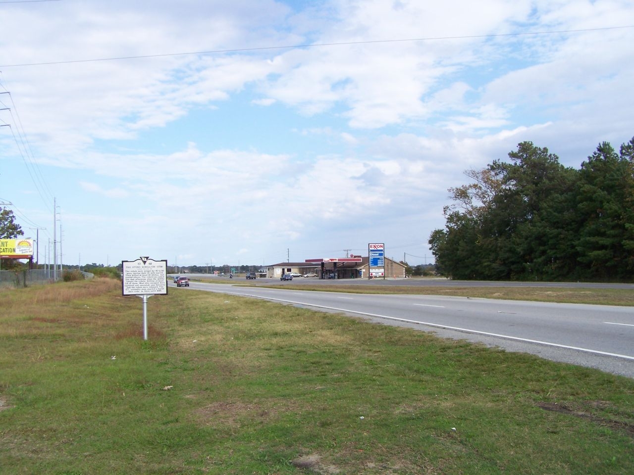 The Stono Rebellion Marker, looking north on US 17