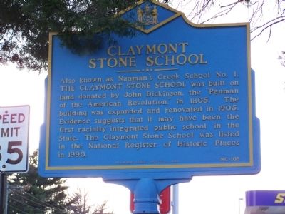 Claymont Stone School Marker image. Click for full size.