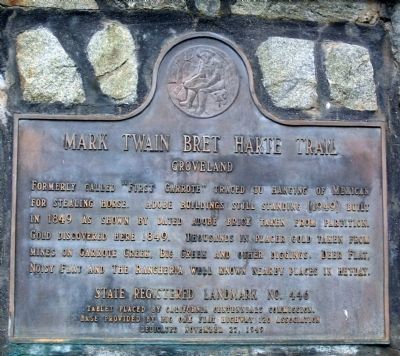 Groveland - Mark Twain Bret Harte Trail Marker image. Click for full size.