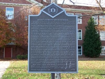 Old Claymont High School Marker image. Click for full size.