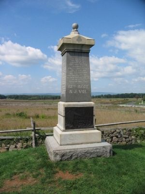 12th Regiment New Jersey Volunteers Monument. Click for full size. 12th Regiment New Jersey Volunteers Monument image. Click for full size.