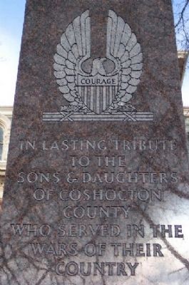 Coshocton County War Memorial Detail. Click for full size. Coshocton County War Memorial Detail image. Click for full size.