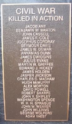 Dresden War Memorial Civil War KIA. Click for full size. Dresden War Memorial Civil War KIA image. Click for full size.