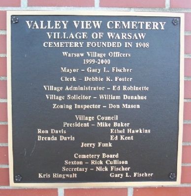 Valley View Cemetery Marker image. Click for full size.