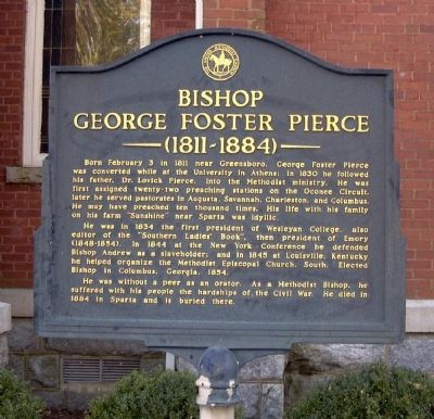 Bishop George Foster Pierce Marker image. Click for full size.