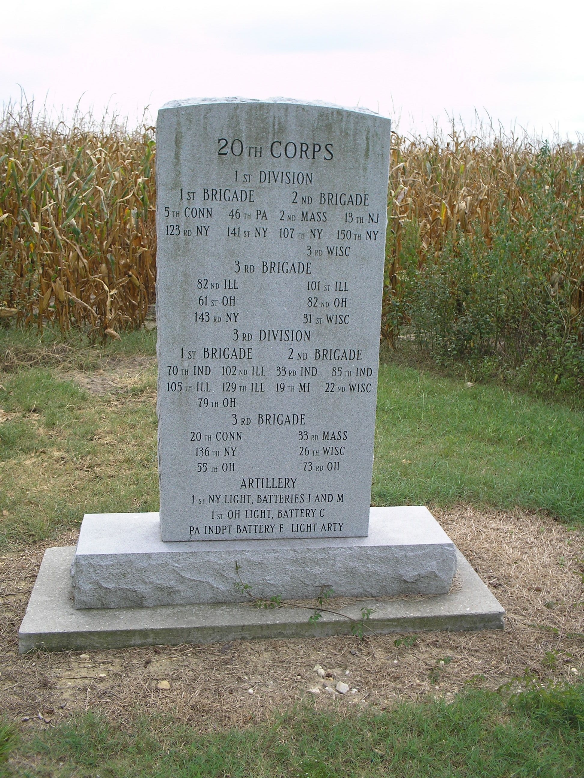 20th Corps Marker
