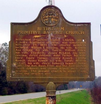 Bethlehem Primitive Baptist Church Marker. Click for full size. Bethlehem Primitive Baptist Church Marker image. Click for full size.