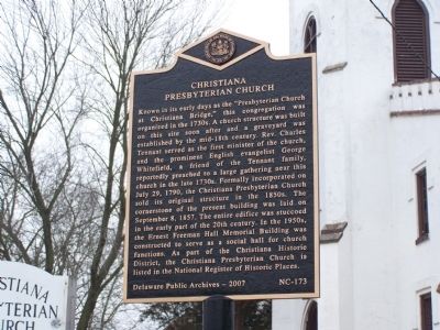 Christiana Presbyterian Church Marker. Click for full size. Christiana Presbyterian Church Marker image. Click for full size.
