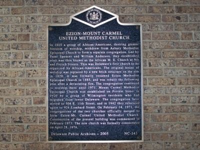Ezion-Mount Carmel United Methodist Church Marker image. Click for full size.